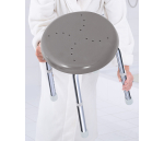 Stolička s nastavitelnou výškou, sedák šedý děrovaný, nosnost 150 KG