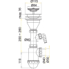 Sifon dřezový s nerezovou mřížkou pr. 115 mm a přípojkou