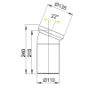 Připojovací nástavec k WC - koleno 22°