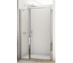 Jednokřídlé dveře s pevnou stěnou v rovině 90 cm, aluchrom/sklo