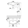 Technický nákres umyvadla 60 cm