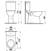 WC kombi mísa zvýšená 50 cm, spodní - hluboké splachování