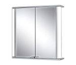 Zrcadlová skříňka (galerka) - bílá, pohledové hrany šedé