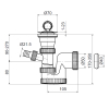 T-735-DN40/50 Sifon pro dřez s přípojkou a nerez mřížkou