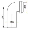 Koleno odpadu komplet 90/90