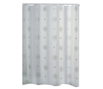 Sprchový závěs COSMOS, textilní - šedý dekor