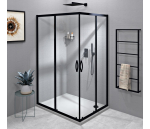 Sprchový kout obdelníkový - sklo čiré, barva černá